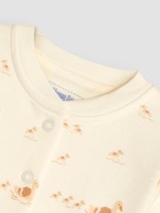 JoJo Maman Bébé White Duck Print Sleepsuit - Image 4 of 4