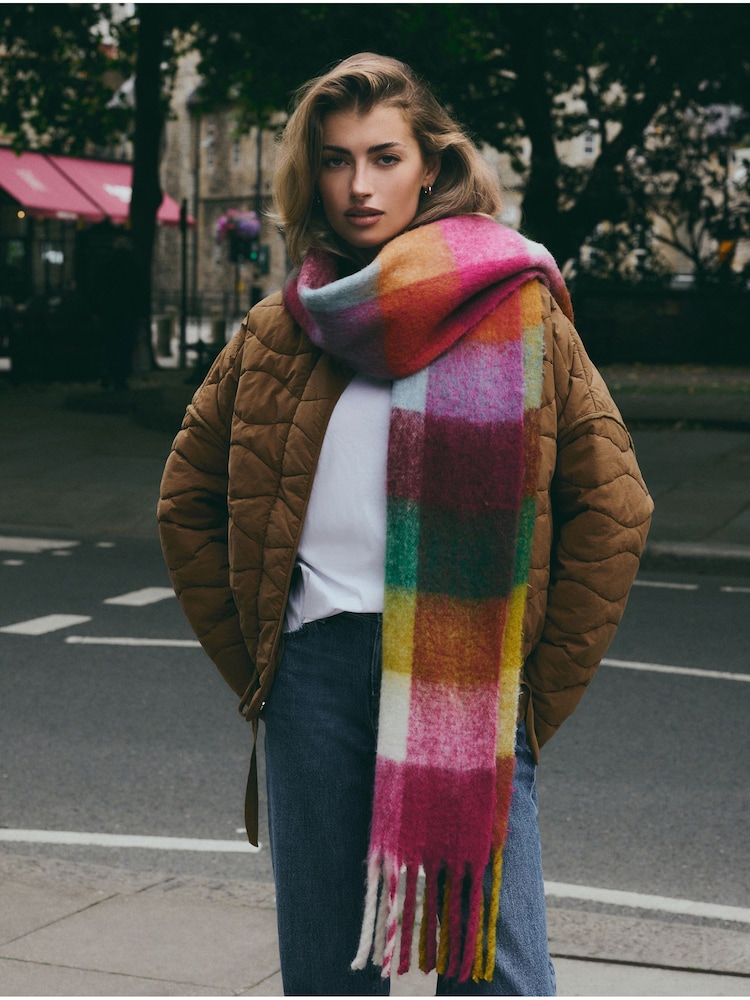Bright Multi Check Heavyweight Blanket Scarf - Image 1 of 7