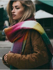 Bright Multi Check Heavyweight Blanket Scarf - Image 4 of 7