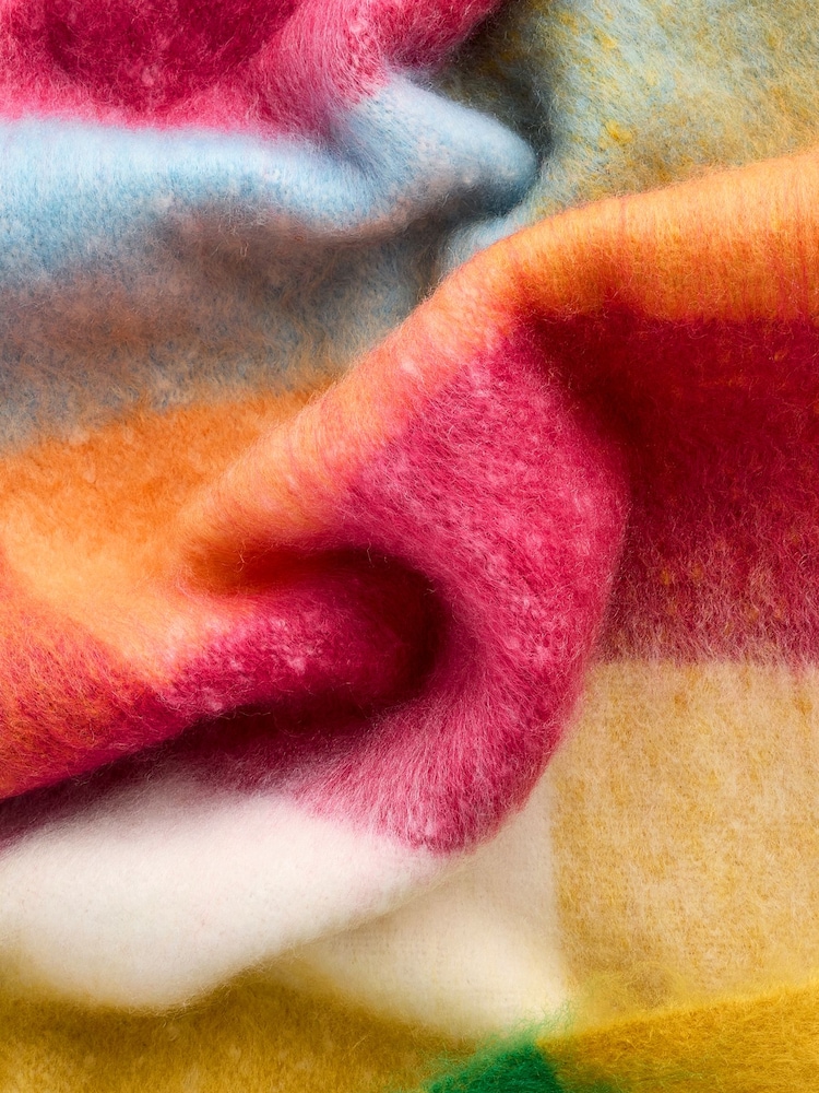 Bright Multi Check Heavyweight Blanket Scarf - Image 7 of 7