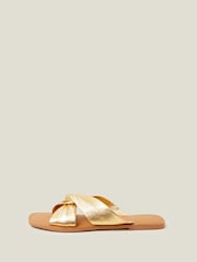 Accessorize Gold Leather Knot Sandals - Image 3 of 4