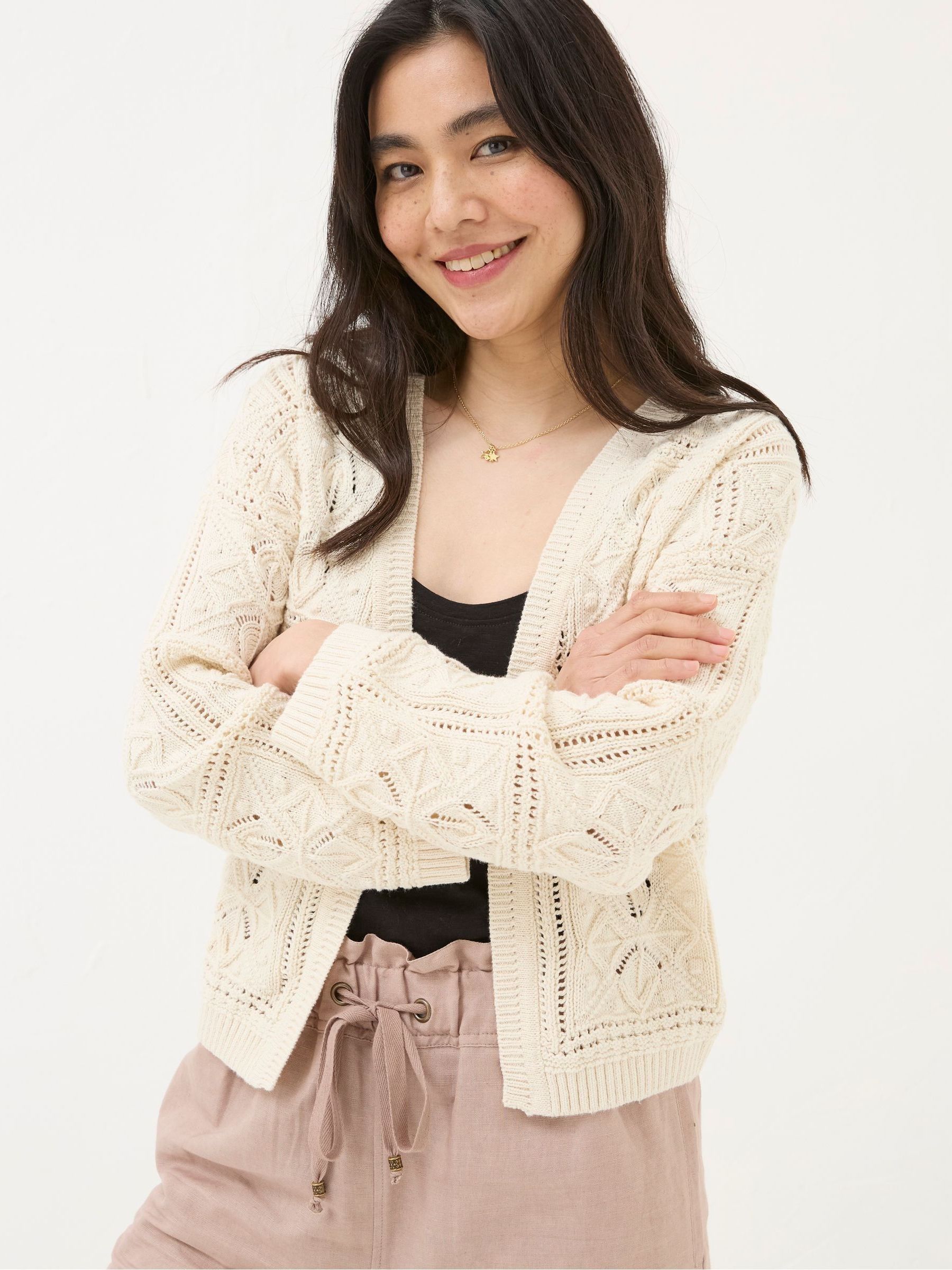 Buy FatFace Annabelle Natural Patchwork Cardigan from the Next UK