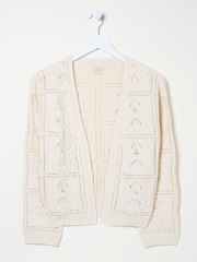 FatFace Annabelle Natural Patchwork Cardigan - Image 6 of 6