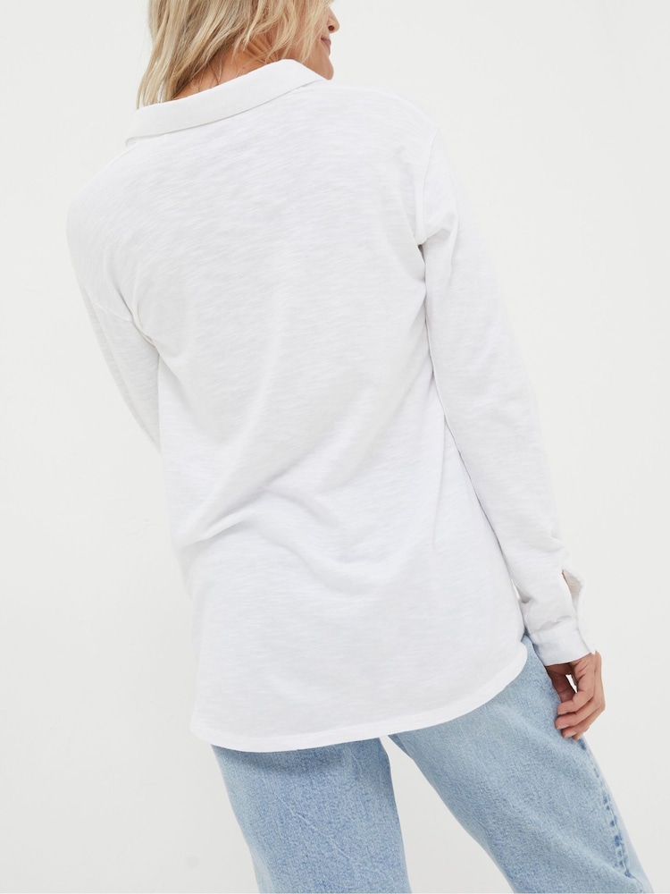 FatFace Paige White Jersey Shirt - Image 2 of 5