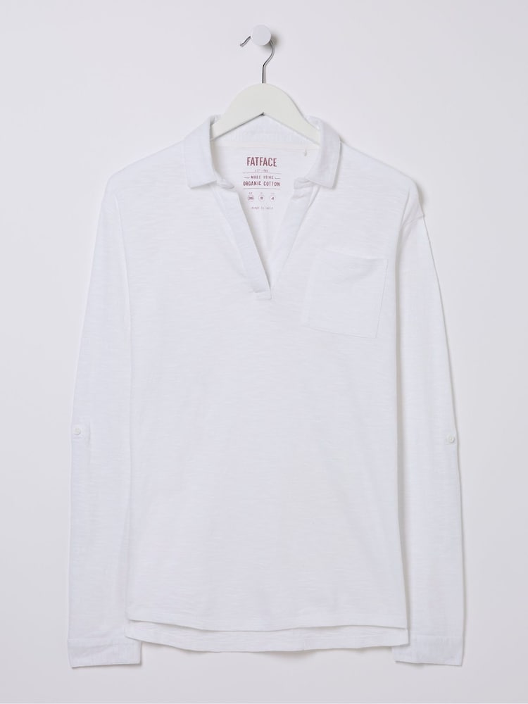 FatFace Paige White Jersey Shirt - Image 5 of 5