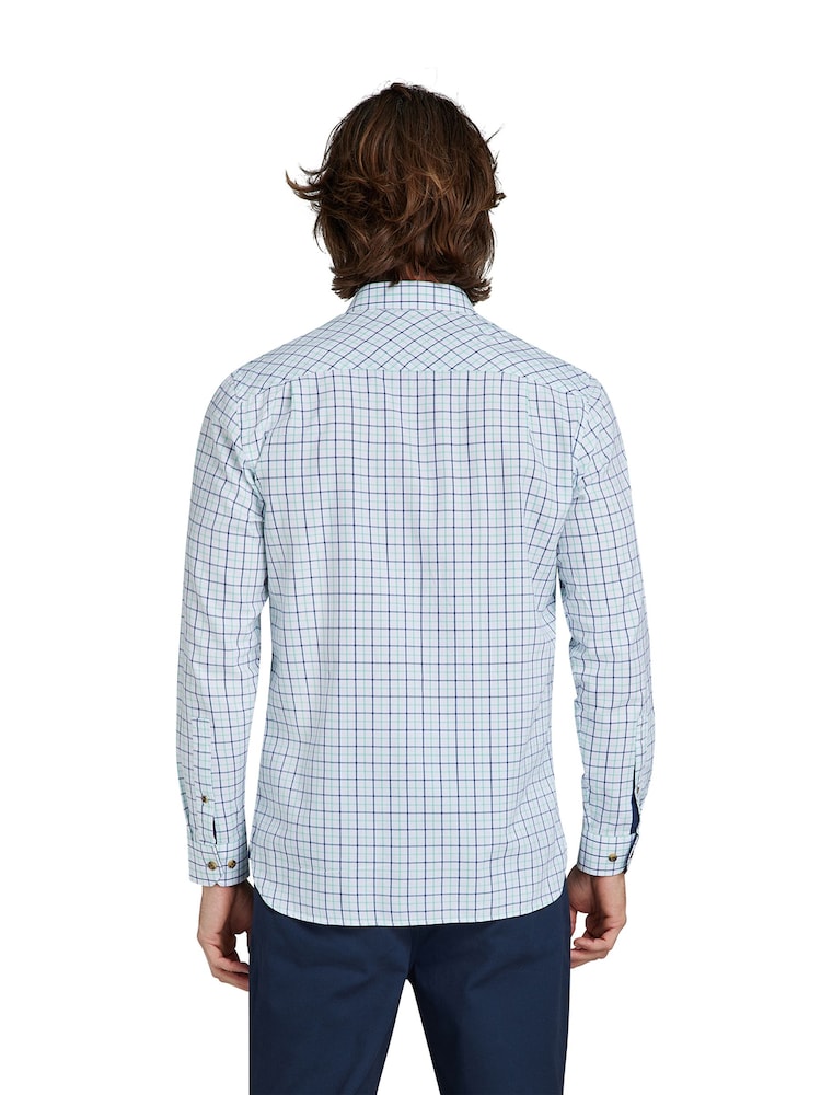 Raging Bull Long Sleeve Small Window Pane Twill White Shirt - Image 2 of 9