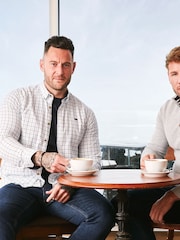 Raging Bull Long Sleeve Small Window Pane Twill White Shirt - Image 7 of 9
