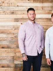 Raging Bull Long Sleeve Small Window Pane Twill White Shirt - Image 8 of 9