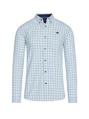 Raging Bull Long Sleeve Small Window Pane Twill White Shirt - Image 9 of 9