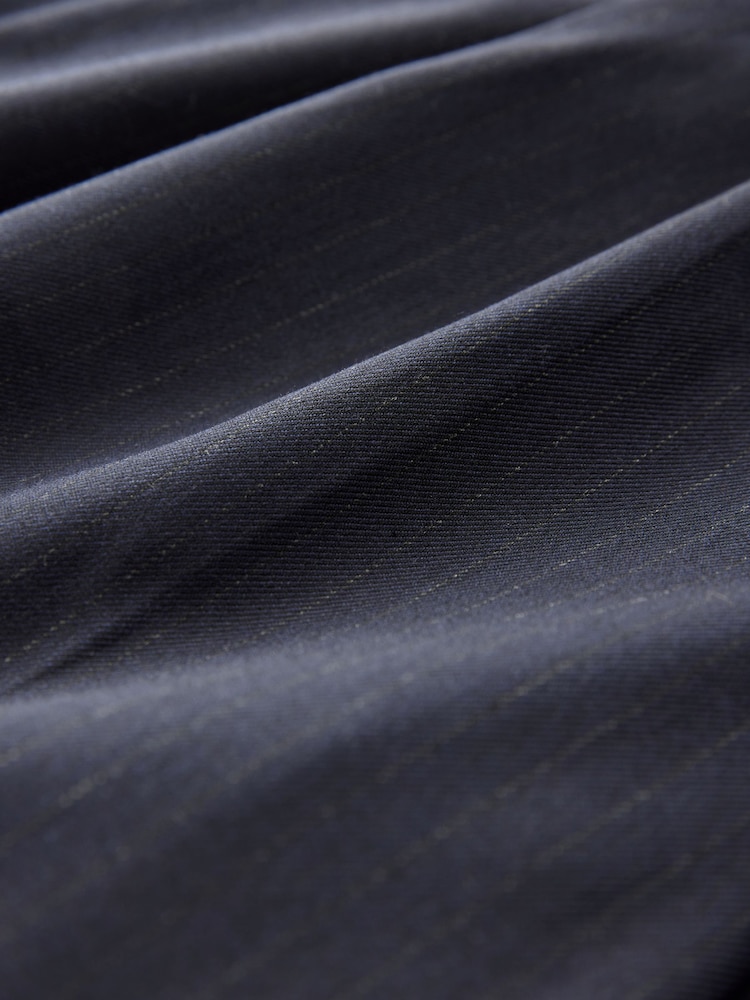 Navy Blue Pinstripe Barrel Trousers - Image 8 of 8