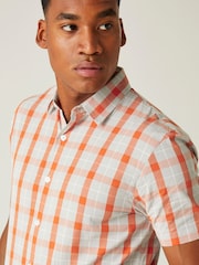 Regatta Silver Denmoor Short Sleeve Check 100% Cotton Shirt - Image 4 of 7