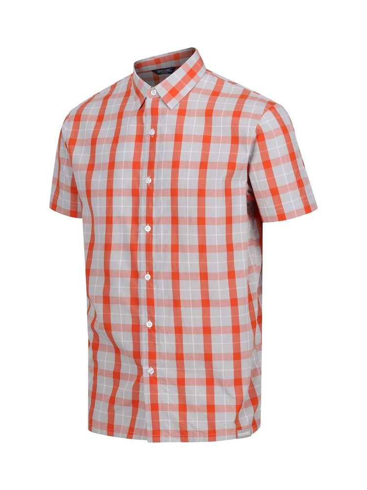 Regatta Silver Denmoor Short Sleeve Check 100% Cotton Shirt - Image 7 of 7 Regatta Silver Denmoor Short Sleeve Check 100% Cotton Shirt - Image 7 of 7