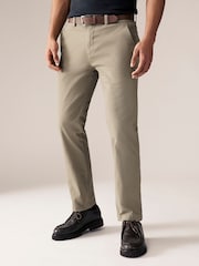marine - Slim Fit Printed Belted Soft Touch Chino Trousers 2 Pack - Image 3 of 5