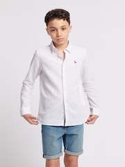 Jack Wills White Boys Linen Blend Shirt - Image 1 of 8
