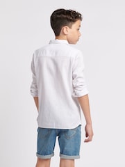 Jack Wills White Boys Linen Blend Shirt - Image 2 of 8