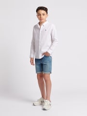 Jack Wills White Boys Linen Blend Shirt - Image 3 of 8