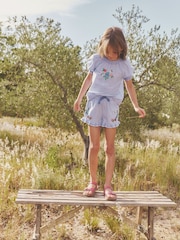Boden Blue 100% Cotton Frill Hem Woven Shorts - Image 1 of 4