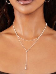 Accessorize Sterling Silver Layered Y-Chain Necklace - Image 1 of 1