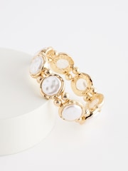 Pearl White Gold Tone Stretch Bracelet - Image 1 of 2