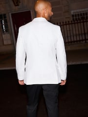 White Satin Lapel Dinner Jacket - Image 3 of 10