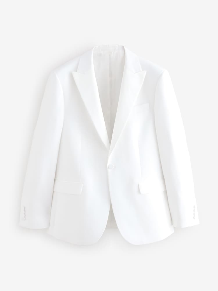 White Satin Lapel Dinner Jacket - Image 6 of 10