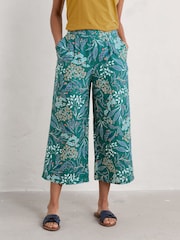 Seasalt Cornwall Green 100% Linen Peaceful Haven Culottes - Image 2 of 6