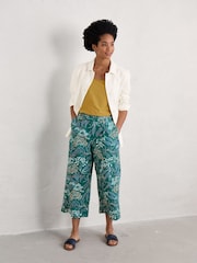 Seasalt Cornwall Green 100% Linen Peaceful Haven Culottes - Image 4 of 6