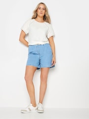 Long Tall Sally Cream 100% Cotton Lace Insert Top - Image 2 of 5