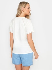 Long Tall Sally Cream 100% Cotton Lace Insert Top - Image 3 of 5