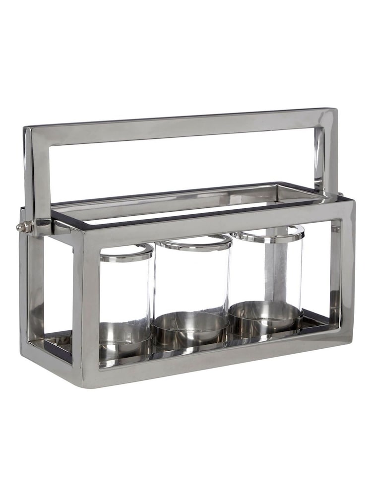 Interiors by Premier Silver Clear Kensington Townhouse 3 Light Lantern - Image 3 of 3 Interiors by Premier Silver Clear Kensington Townhouse 3 Light Lantern - Image 3 of 3