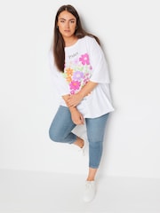 Yours Curve Blue Light Stretch Cropped JENNY Jeggings - Image 3 of 5