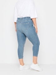 Yours Curve Blue Light Stretch Cropped JENNY Jeggings - Image 4 of 5