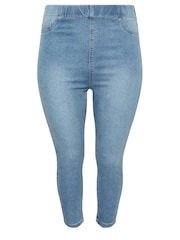 Yours Curve Blue Light Stretch Cropped JENNY Jeggings - Image 5 of 5