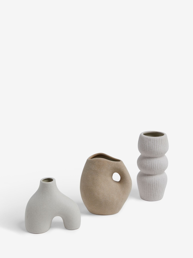 סט של 3 אגרטלי קרמיקה קטנים, סדרת Scandi - Image 4 of 5