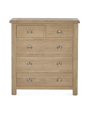 Julian Bowen Brown Memphis Limed 3 + 2 Drawer Chest - Image 3 of 7