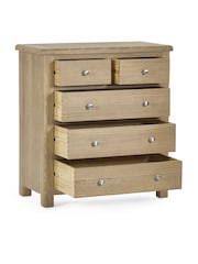 Julian Bowen Brown Memphis Limed 3 + 2 Drawer Chest - Image 4 of 7