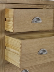 Julian Bowen Brown Memphis Limed 3 + 2 Drawer Chest - Image 5 of 7