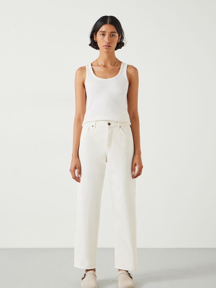 Hush White Boyfriend 100% Cotton Jeans - Image 1 of 8