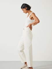 Hush White Boyfriend 100% Cotton Jeans - Image 2 of 8
