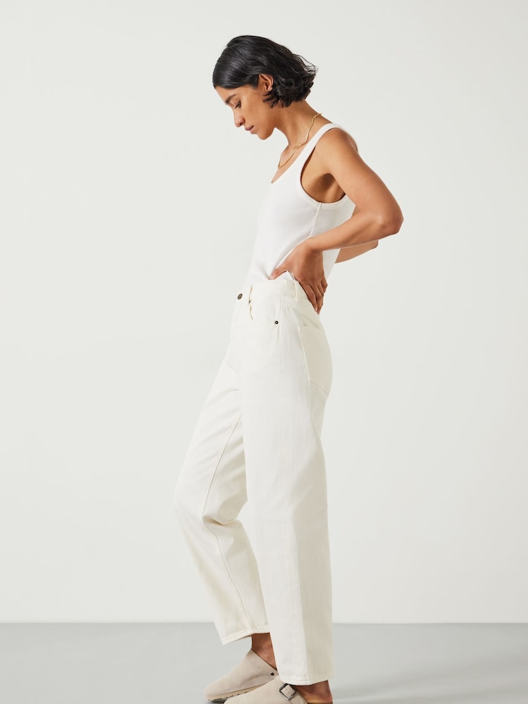 Hush White Boyfriend 100% Cotton Jeans - Image 2 of 8