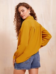 Friends Like These Yellow Long Sleeve Utility Style Button Through Shirt - Image 4 of 4