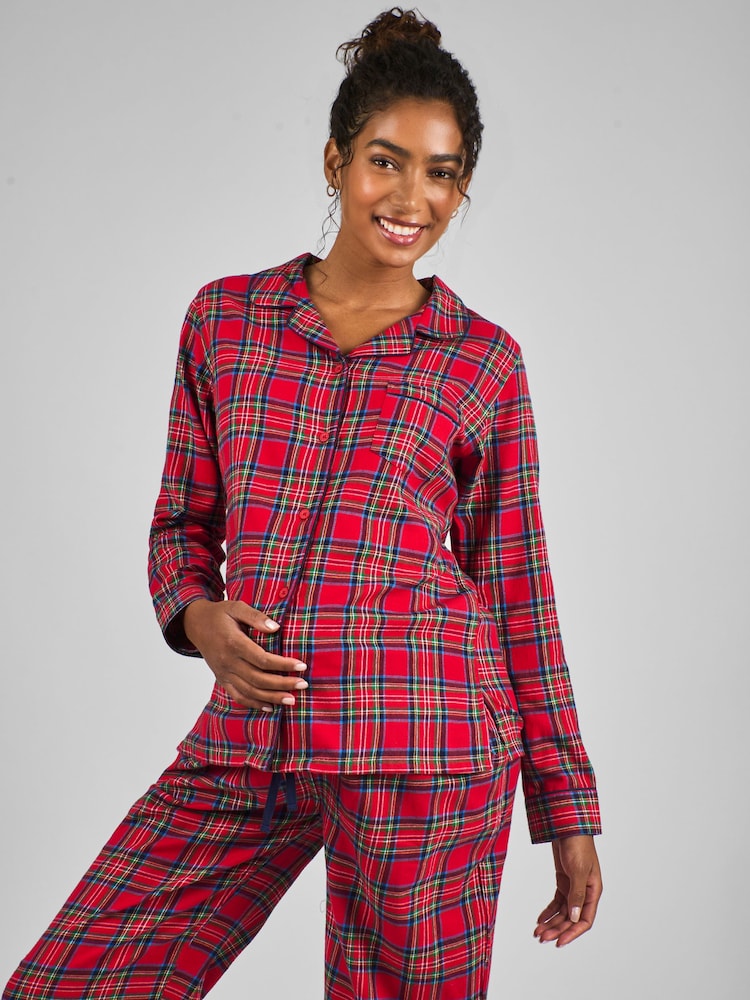 JoJo Maman Bébé Maternity Check Woven Pyjamas Set - Image 1 of 4