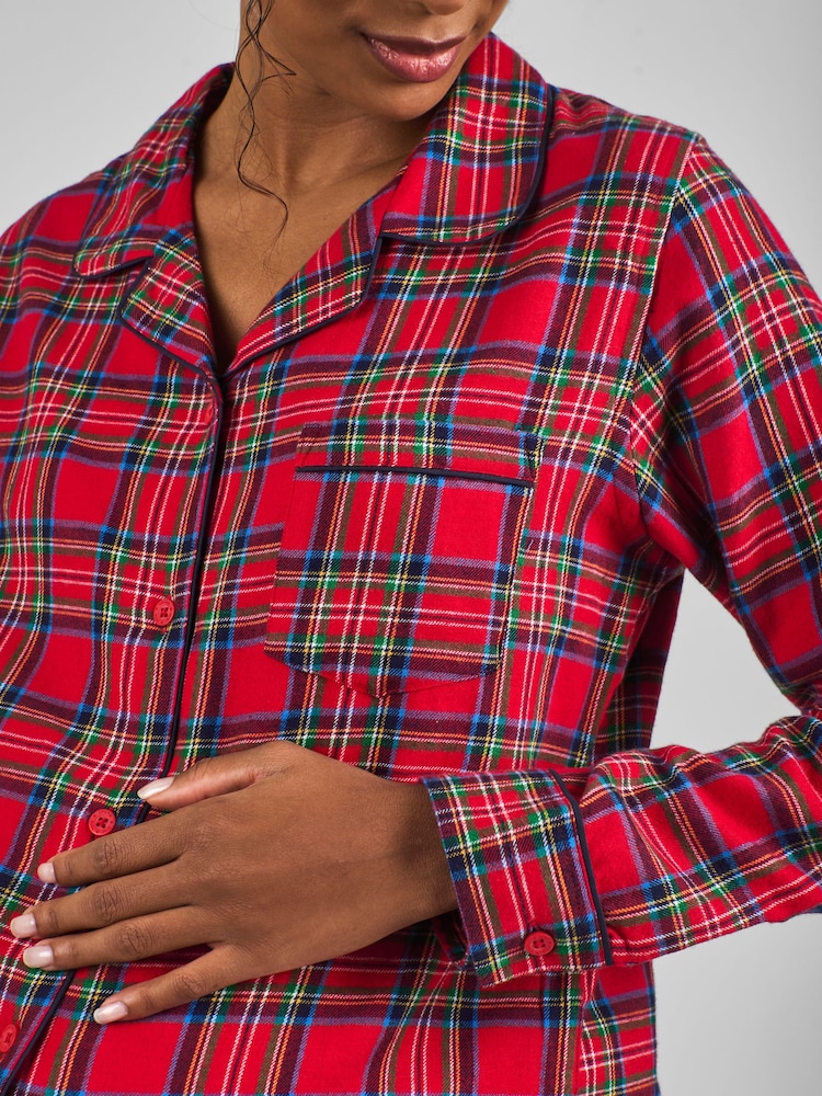 JoJo Maman Bébé Maternity Check Woven Pyjamas Set - Image 4 of 4