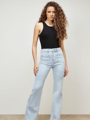 Apricot Light Blue Wash Luci 2 Pocket Flare Jeans - Image 1 of 4
