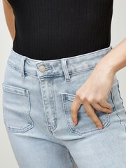 Apricot Light Blue Wash Luci 2 Pocket Flare Jeans - Image 3 of 4