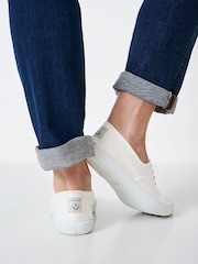 Crew Clothing White Victoria Laceless Trainers - Image 3 of 5