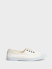 Crew Clothing White Victoria Laceless Trainers - Image 4 of 5