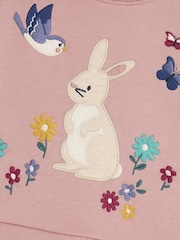 JoJo Maman Bébé Pink Bunny Appliqué Tulle Frill Sweatshirt - Image 3 of 3