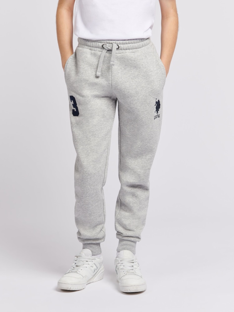 U.S. Polo Assn. Grey Boys Player 3 100% Cotton Joggers - Image 1 of 7