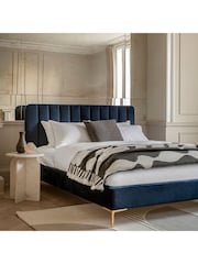 Gallery Home Purple Seaham Upholstered Velvet Bed - Image 1 of 7